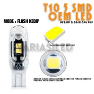 T10 LED Projector Light 5 LED SMD Flash Brake Dusk Light Flashing Turn Signal City DC 12V-24V