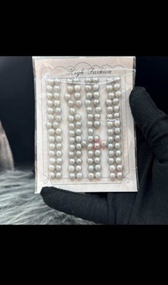 ไข่มุกน้ำจืดธรรมชาติ ไข่มุกหลวมเจาะครึ่งซีก บรรจุแพ็ค 112 ชิ้น สำหรับต่างหูผู้หญิง 6.0-6.5MM (แพ็ค 1