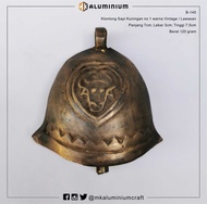 Bandul Kalung Sapi no 1 antik - Klontongan Klontong Lembu ukuran 7cm Kuningan finishing Lawas - MK A