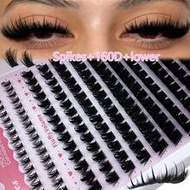 238pcs/216pcs/178pcs/158pcs/138pcspcs DIY Eyelash Clusters 300D/200D/160D/100D/60D+Spikes+Lower Eyel