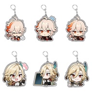 Genshin Impact Anime Figure Key Chain Ring Keyring Cute Kaedehara Kazuha Kaveh Backpack Charm Custom