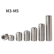304 Stainless Steel Flat-End Fixing Screw Grade 12.9 Hexagon Socket Top Screw Headless Machine Mikimi Screw M3-M5