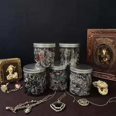 Gothic Jewelry Mystery Jar Spooky Halloween Surprise Unboxing Gift for Women & Teens Viral Dark Acad