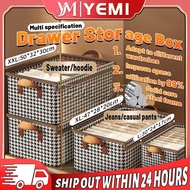Clothes Organizer Storage Box with Cover Dustproof Foldable Steel Frame Kotak Simpan Baju Bertutup T
