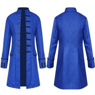 【Ready stockg】Men Medieval Victorian Costume Tuxedo Gentleman Tailcoat Gothic Steampunk Trench Vinta
