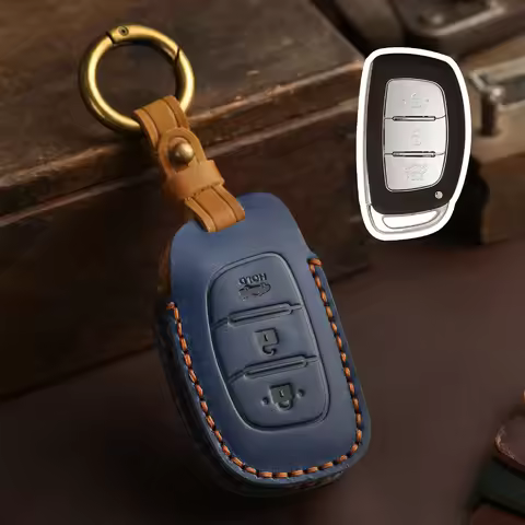 Leather holder shell cover Car Fob Key Case Protector for Hyundai Ix25 I10 Ix35 Mistra 2013-2018 Rem