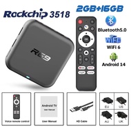Android 14 TV Box R69-1 Dual Wifi2.4G/5G BT5.0 4K UHD HDR Media Player 2GB RAM 16GB ROM Smart Set To