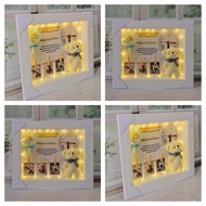 30x25cm Jam dinding lampu tumblr Tumbler LED scrap box bingkai frame pink 3D foto boneka hadiah kado