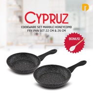 Cookware Set Marble Honeycomb Fry Pan Set 22cm &amp; 26cm