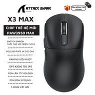 Chuột Không Dây Chuyên Game Attack Shark X3Max Siêu Nhẹ 49G Chip Xử Lí Paw3950Max 42000DPI