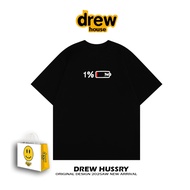 Drew Official Website Flagship Store Washed Black Low Power Short-Sleeved t-Shirt Men Women Loose Su