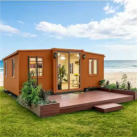 Folding Container House Foldable Tiny Cabin Customized Thermal Resistant Prefab Building for Forest 