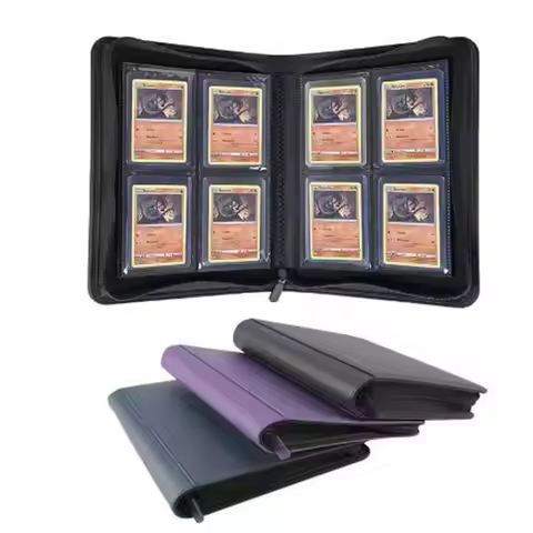 PU Toploader Binder 112 Toploaders Double Sided Pockets Toploader Album 4 Pocket Dustproof Game Card