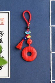 天然原礦硃砂精品紅砂山鬼花錢 鑰匙扣 包掛 硃砂含量高達95%以上