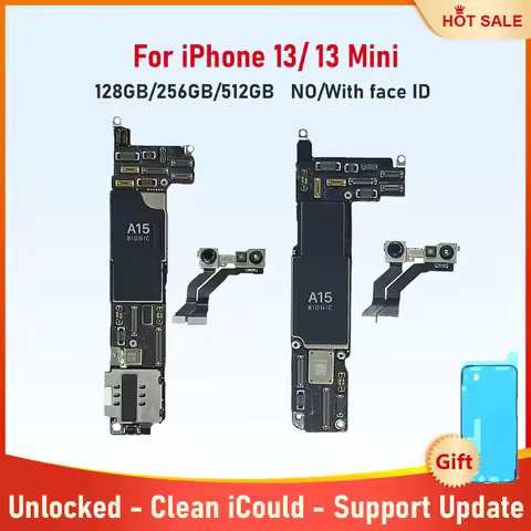 Mobile Phone Motherboard for iPhone 13 13 Mini 128g 256g 512g Mainboard With Face ID Unlocked Logic 