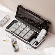 Pill Box 7 Days Pill Box Portable One Week Portable Medicine Packing Box Three Meals a Day Large Cap