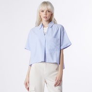 ESP เสื้อเชิ้ตทรงครอป ผู้หญิง สีน้ำเงินอ่อน | Cropped Shirt | 06160
