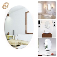 Simple Oval Square Self Adhesive Acrylic Mirror Surface Wall Sticker/ Portable Removable Reflective Waterproof Decal Bathroom Decoration