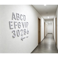 3D 7x4.6cm Customized Unit Sign Door Sign Silver floor unit number customization