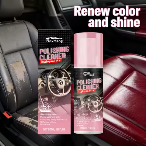 Car Interior Polish&Protectant Spray Cleaner Shine Color Fading Repair Dashboard Plastic Restorer UV