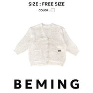 Bemingtop1001(Freesize)-BMG Ease V Cardigan คาร์ดิแกนใส่ง่ายสบายตัว พร้อมโลโก้ BEMINGที่คุมโทน