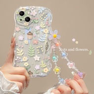 Casing iPhone 6 6s 6 Plus 6S Plus 7 Plus 8 Plus iPhone X XS MAX XR iPhone 11 12 13 14 Pro MAX Phone Case wavy edge case transparent Silicone TPU Soft Shell flowers CASE