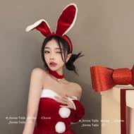 Christmas Bunny Girl Cute Red Bunny Ear Headband Autumn Winter Cute Bunny Headband ins Cartoon Bunny