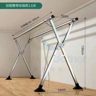 東西物聚 - 包送貨-晾衫架曬衣架 掛衣架晾鞋架 加粗鍍鋅雙桿1.6米 普通小腳 可折疊+可伸縮+戶外防風 落地簡易晾衣架 收納置物架