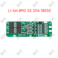 [ส่งด่วนในไทย]OKMUSIC บอร์ดชาร์จแบตเตอรี่ลิเธียม Li-on 18650 BMS 3s 12.6V BMS 4s 16.8V BMS 5s 21V BMS 6s 25.2V 10A 20A 30A 40A PCB