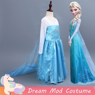 Frozen Elsa Costume Cosplay White Blue Dress For Kids Girl Halloween Christmas Outfits Set Baby Long Sleeve Gown For Kids