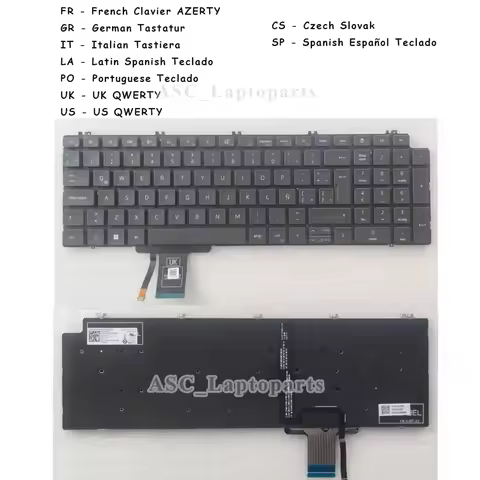 French GR IT LA Spanish Portuguese Spanish UK US Keyboard for DELL Precision 7550 7560 7750 7760 0P2