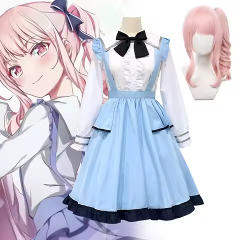 Wonderlands×Showtime Akiyama Mizuki Cosplay Costumes Colorful Stage Feat Role Play Maid Clothes Wig 