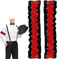 1Pair Arm Garters for Men Sleeve Garters BLACK&Red - 1920's Armband Garter Roaring Arm Garters 20s P