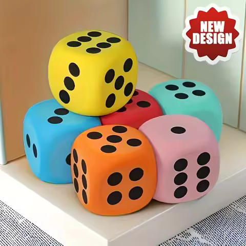 1/6pcs Large Soft Six-Sided Foam Dice, Tabletop Game Accessories, Essential Party Game, Perfect Gift