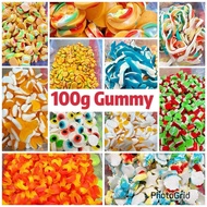 100g (Repacking) V.ka Sour Gummy Candy Masam Manis [dolphin/caterpillar/ cola /Donut] / Hepin Gummy 