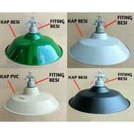 FITTING BESI + KAP PVC 30CM Gronco SET Kap PVC + Fiting BESI Kap Tudung Lampu Jalan Outdoor