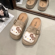 รองเท้าแตะ Keds สำหรับผู้หญิง สไตล์ใหม่ปี 2025 ทรงหัวมน พื้นยาง พื้นรองเท้า PU รองเท้าลำลอง สวมใส่สบ