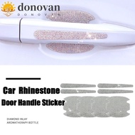 DONOVAN 8 PCS Car Door Handle Sticker, Shiny Rhinestone Car Door Handle Protective Film, Anti-Scratch Self-Adhesive Universal Bowl&amp;Door Handle Protector