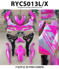 Cover Set Y16ZR Yamaha Rapido (6) 5D Black Blue / Carbon Color Y16 Y16ZR(6) (6)5D Black / Carbon Blu