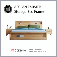 ARSLAN FARMER King Size Queen Size Wooden Storage Bed Frame