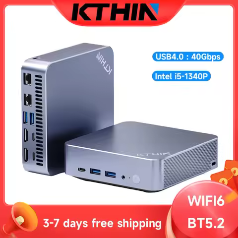 Mini PC Computer i5-1340P WIFI6 BT5.2 Mini Gaming PC 2.5G LAN USB4.0 DDR5 4800MHz PCIe SSD Mini Desk