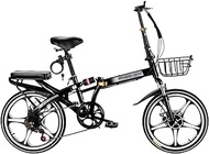 Folding Bike Foldable Bicycle Full Suspension Folding Mountain Bike, 7-Speed with Dual Disc Brake, for Men Or Women