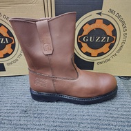 GUZZI 302 Safety Shoes Goodyear Welt highcut Sirim Dosh Premium Leather Brown Maroon Khaki