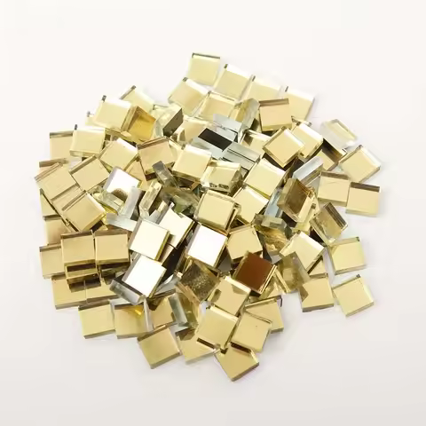 100PCS Golden Mirror Mosaic Crystal Glass Colorful Mosaic Tile Craft Material Pack Creative DIY Cup 