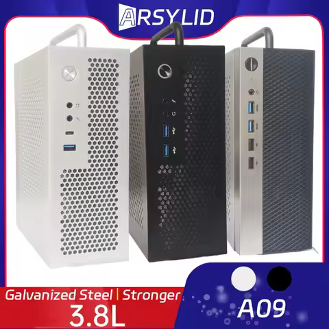 A09 3.8L A4 ITX Chassis HTPC Portable Mini Computer Case PC Support Type-C PCIe 2.5' SSD Drive IPC F