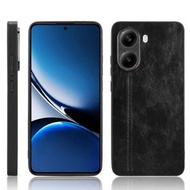 全城熱賣 - 適用於小米 Poco X7 Pro 牛紋車線后蓋手機殼（黑色）