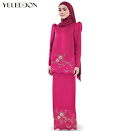 YELEEDON KURUNG Sulam baju kurung muslimah baju Raya Nikah Baju Tunang Bridesmaid perempuan kebaya L
