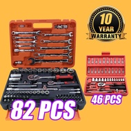 82PCS / 46PCS Tool Set | Ratchet Spanner & Screwdriver Bits | Car/Bicycle Repair Kit | Portable Tool
