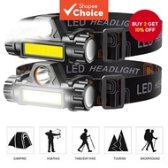 Portable Headlamp COB LED Headlamp, Magnetic Hands-free Flashlight USB Rechargeable Work Light for C