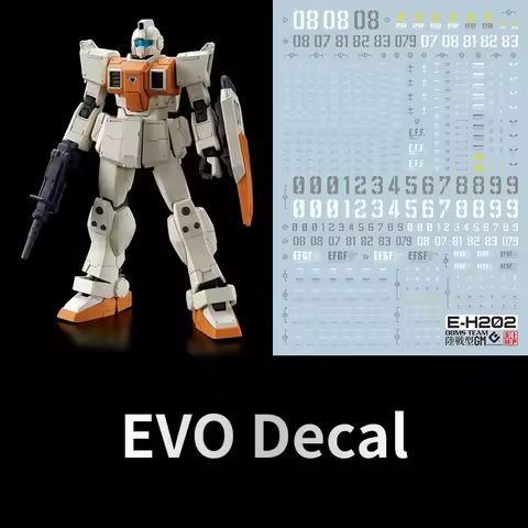 EVO Decal HG-202 for HG 1/144 RGM-79[G] GM Ground Type 08MS Team Mobile Suit Fluorescent Sticker for